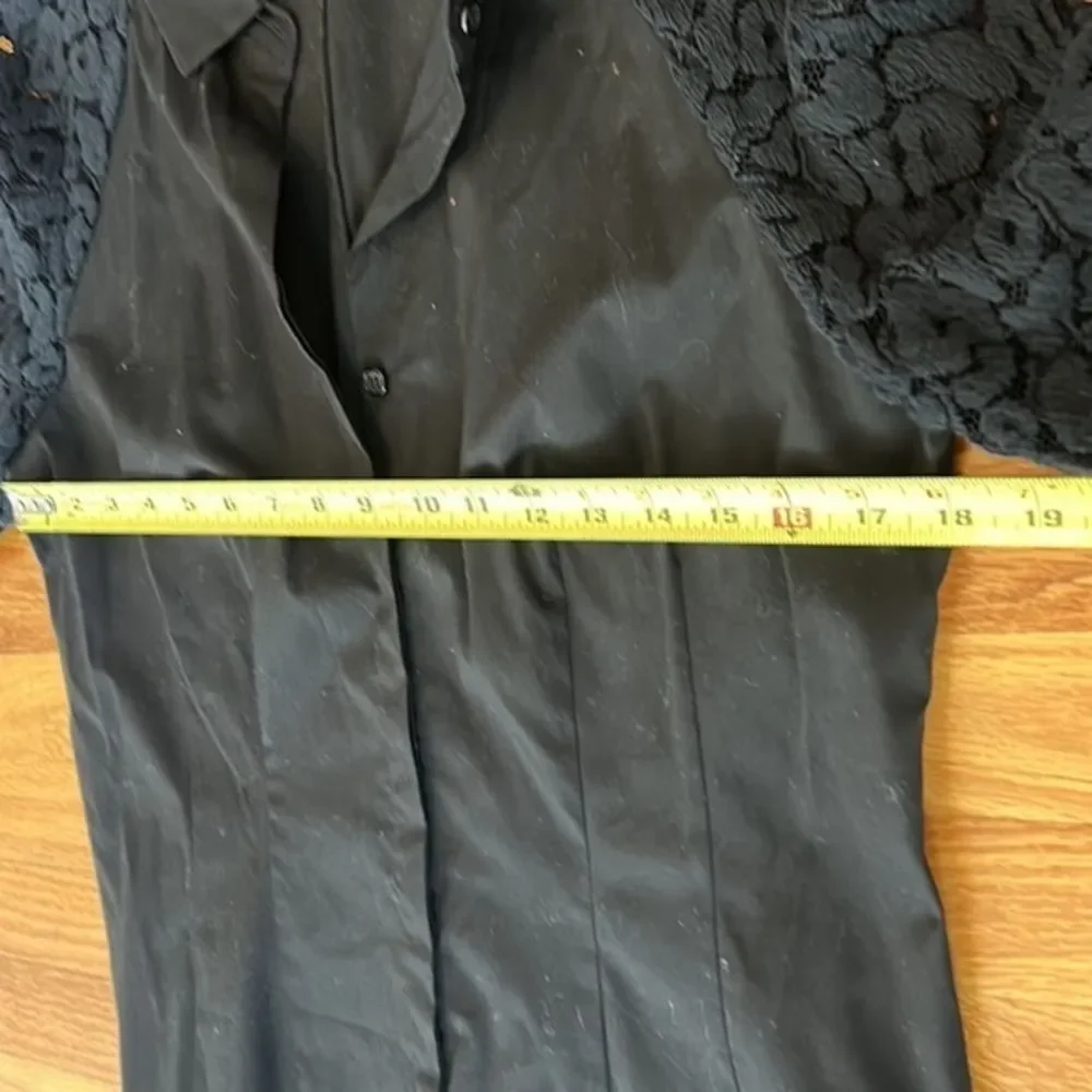 Lafayette, 148 black button down with lace sleeves, size 8 - Picture 7 of 7